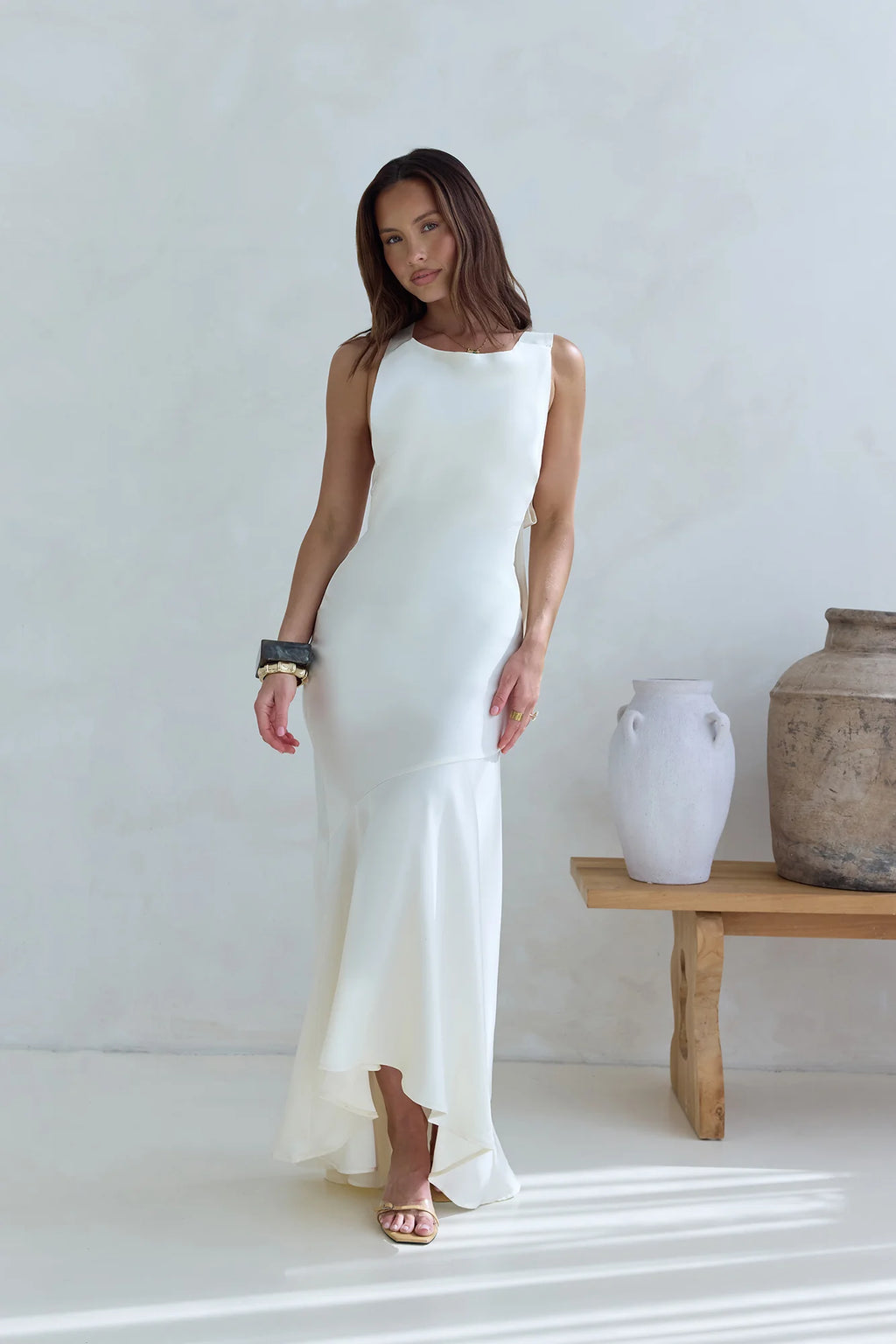 Oath To You Satin Maxi Dress Champagne