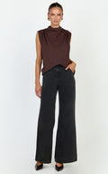 Arianae Top - High Neck Top in Brown
