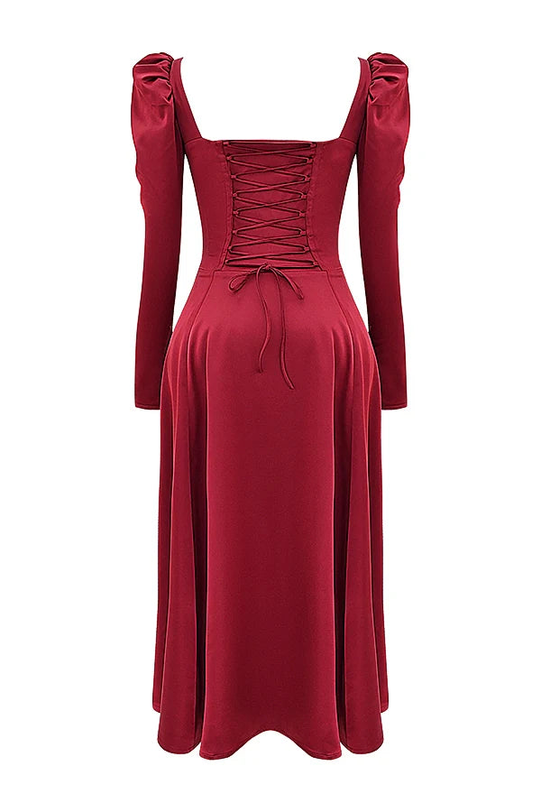 ruby corset midi dress