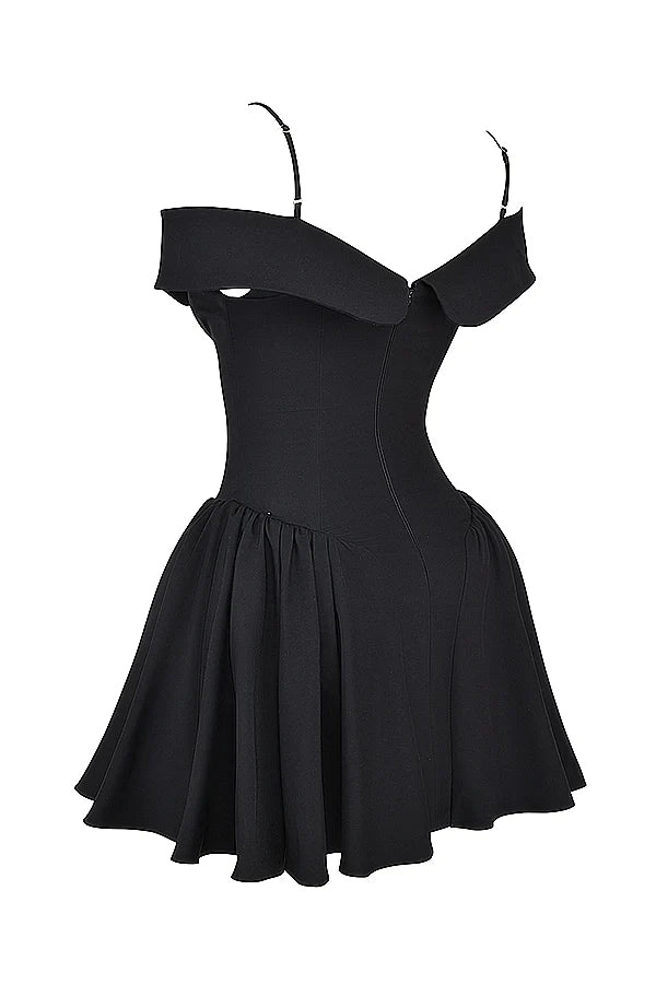 black off shoulder mini dress