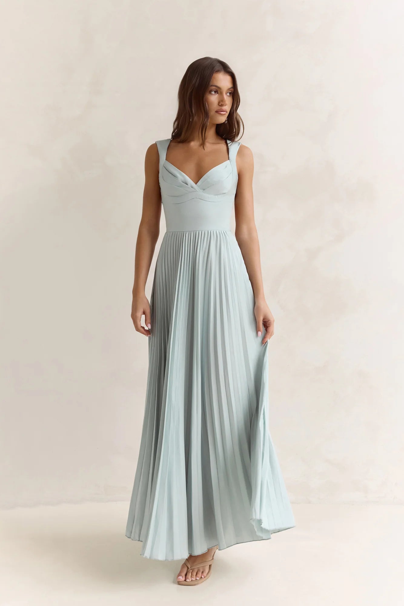 Song Of The Sky Plisse Maxi Dress Sage