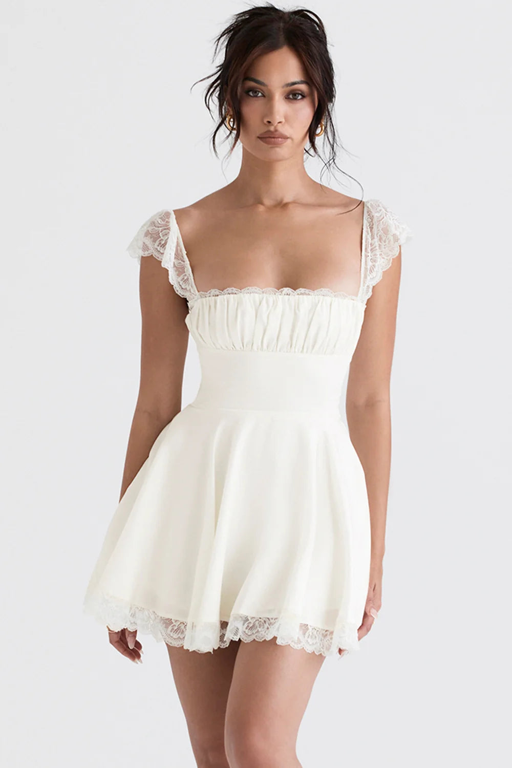 ivory a-line mini dress