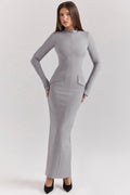 light grey bodycon maxi dress