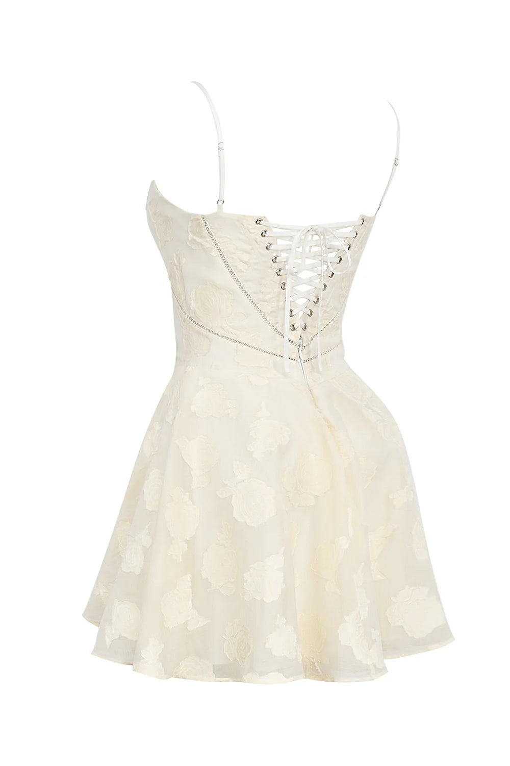 vintage cream floral mini dress
