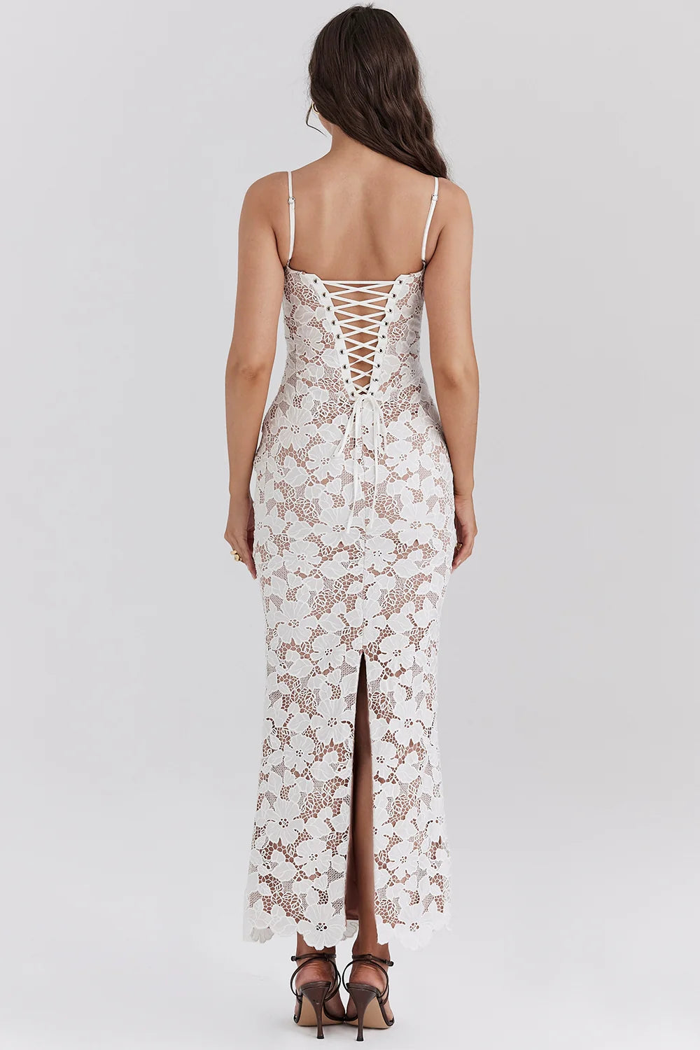 white floral embroidered maxi dress