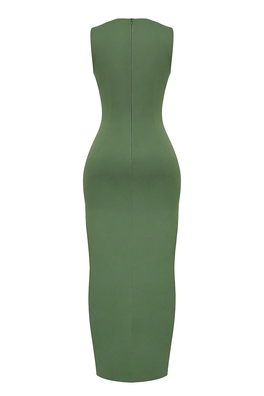 olive boat neck maxi dress