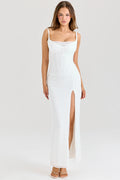 white mesh maxi dress