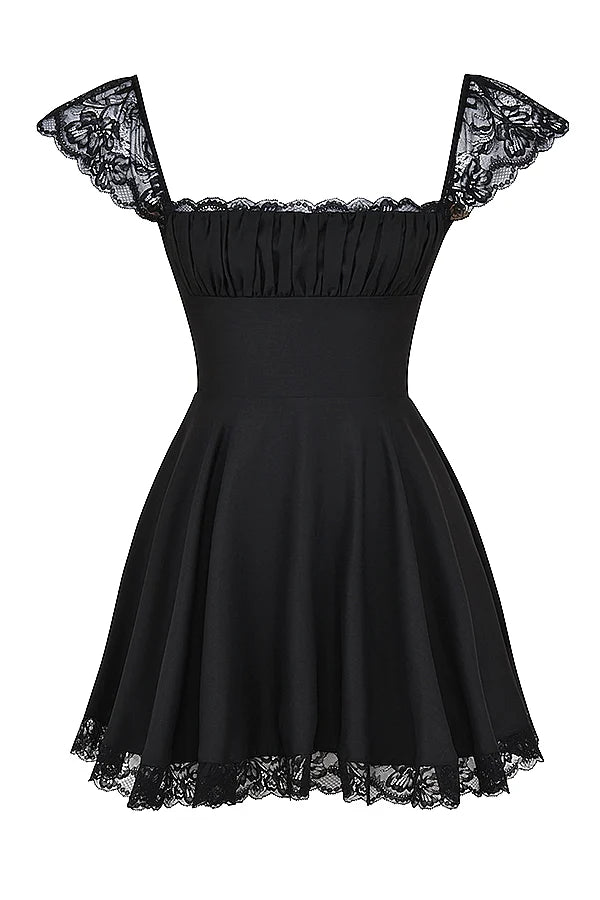 black a-line mini dress