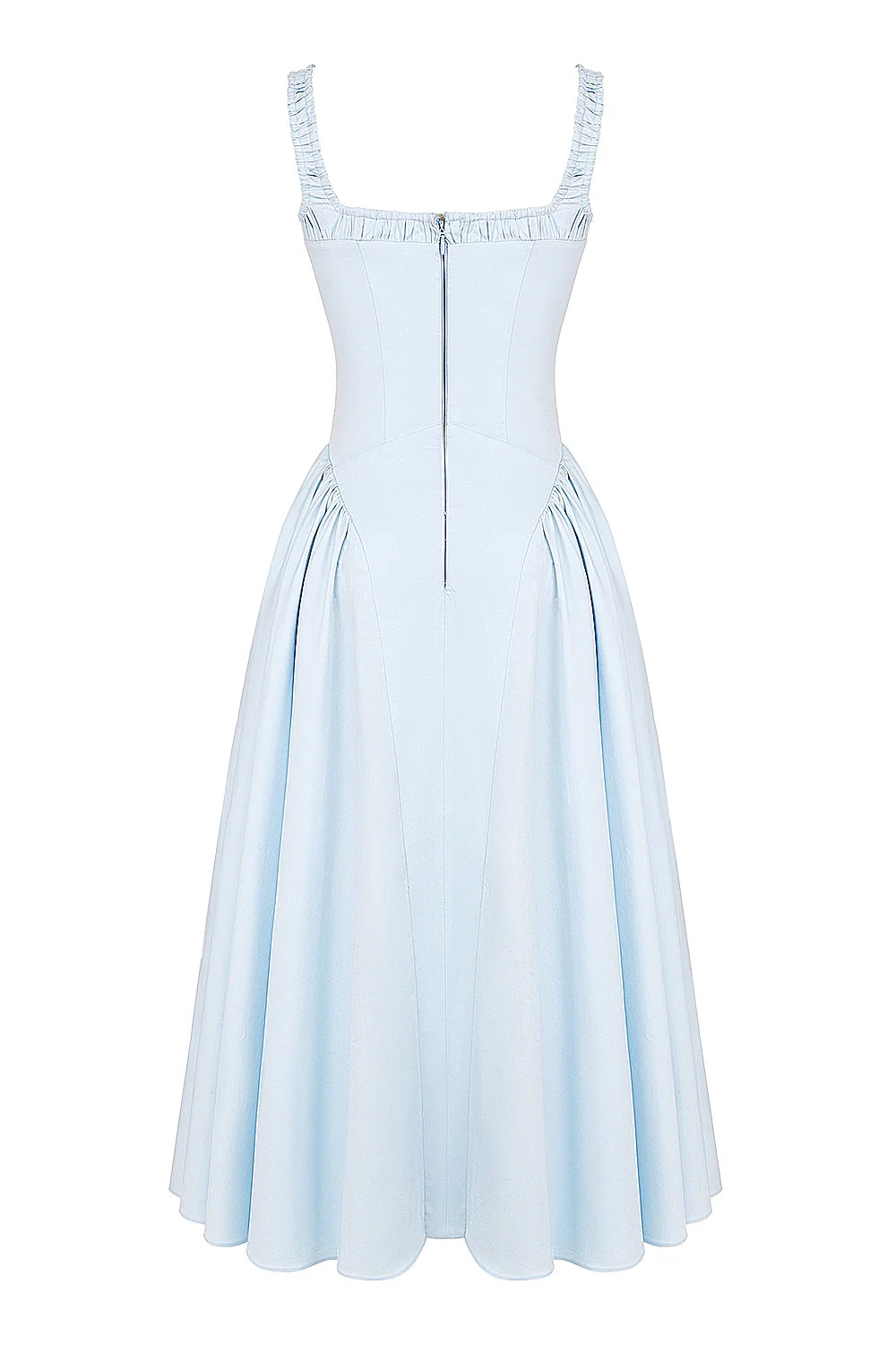 italian azure cotton midi sundress