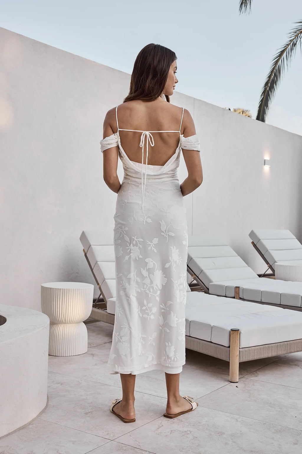 Tropical Tide Maxi Dress White
