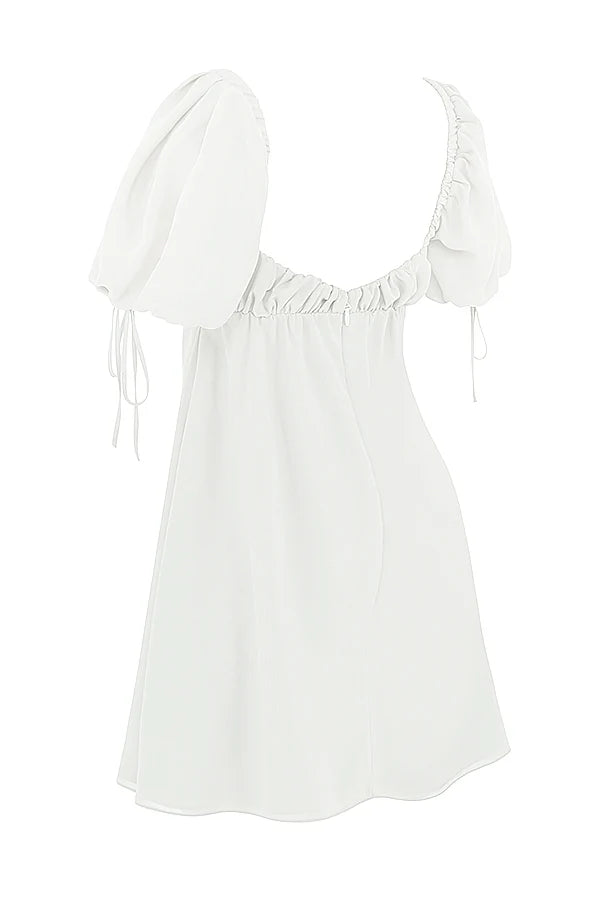 ivory georgette mini dress - sale