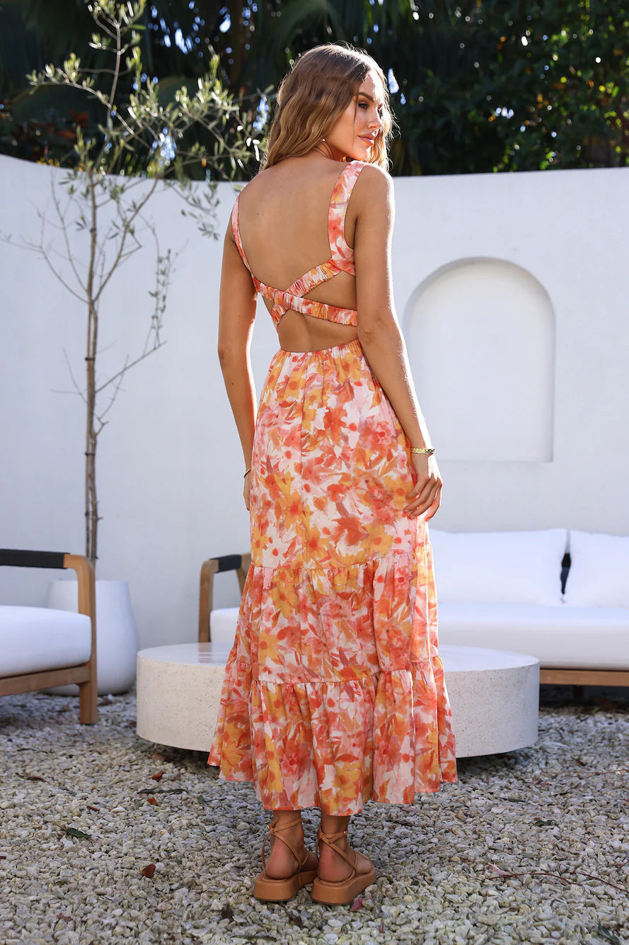 Tell Me Everything Maxi Dress Orange