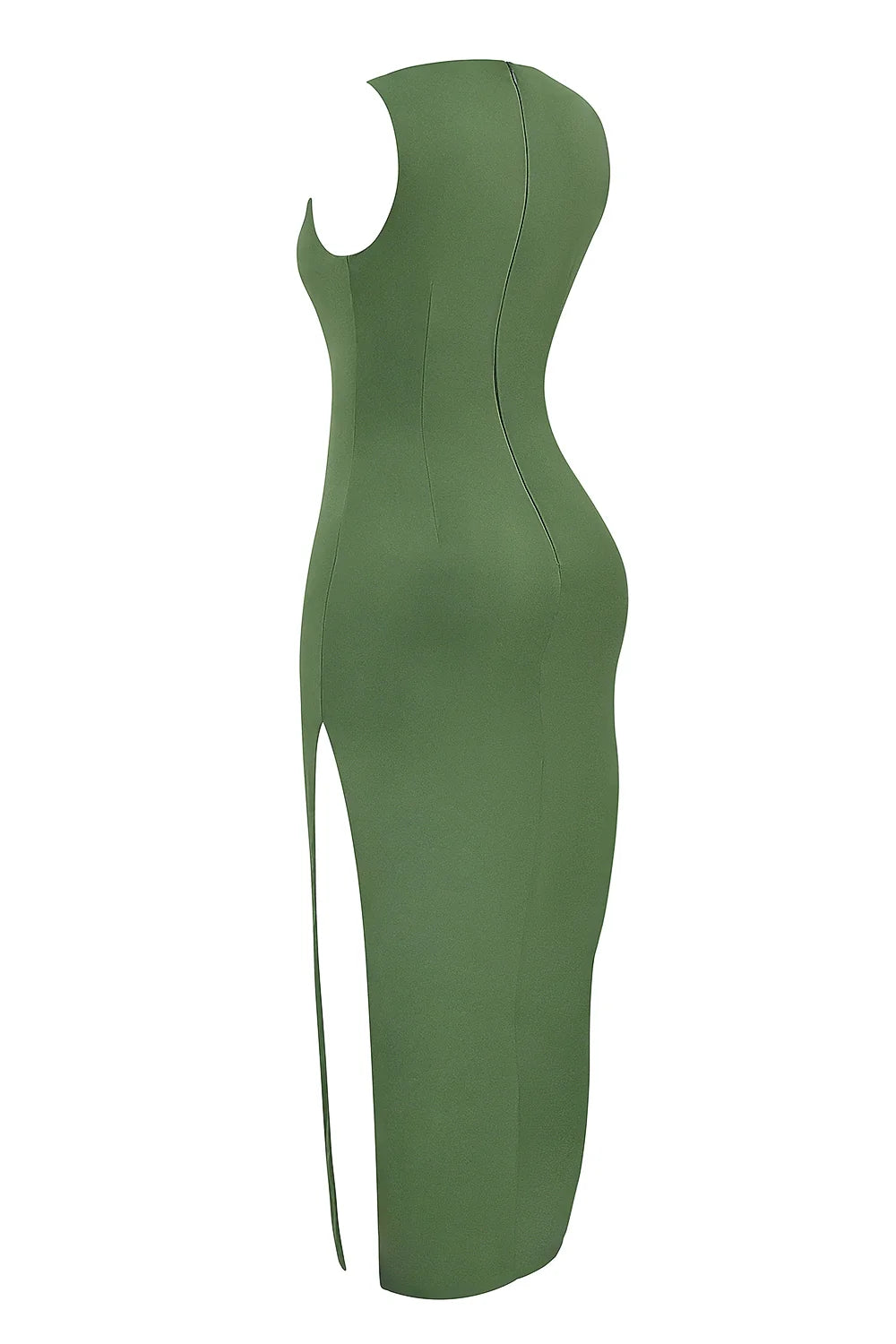 olive boat neck maxi dress