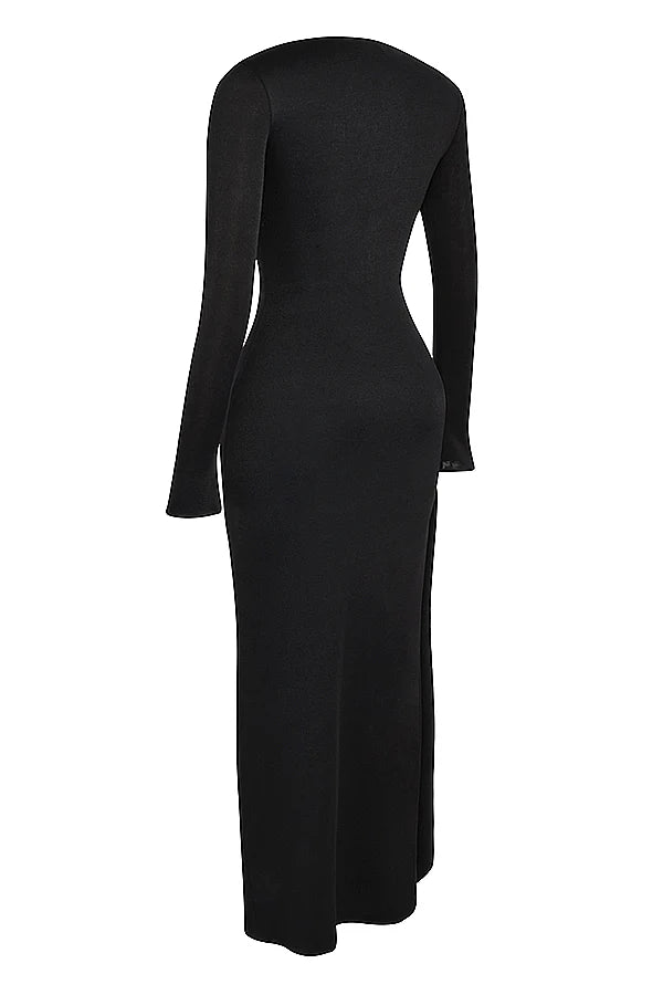 black cutout maxi dress