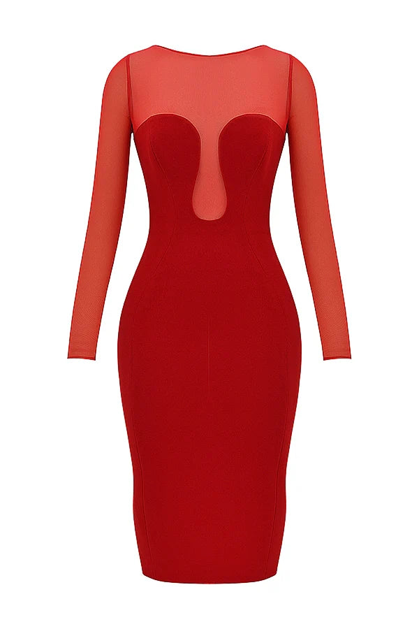 scarlet plunge midi dress