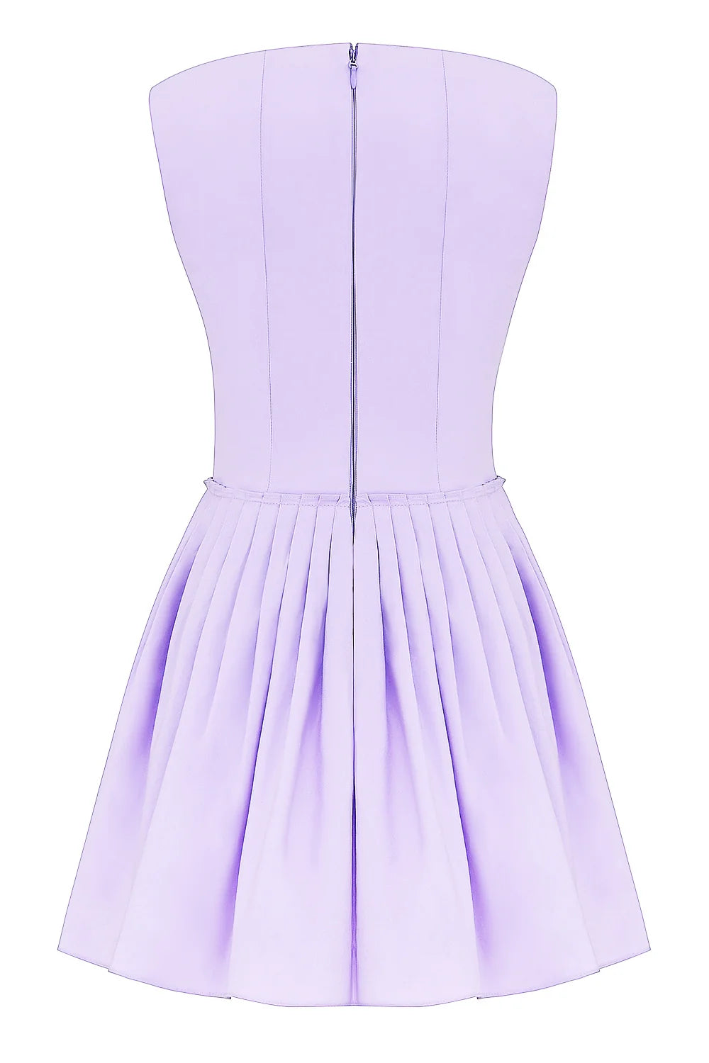orchid pleated cotton mini dress
