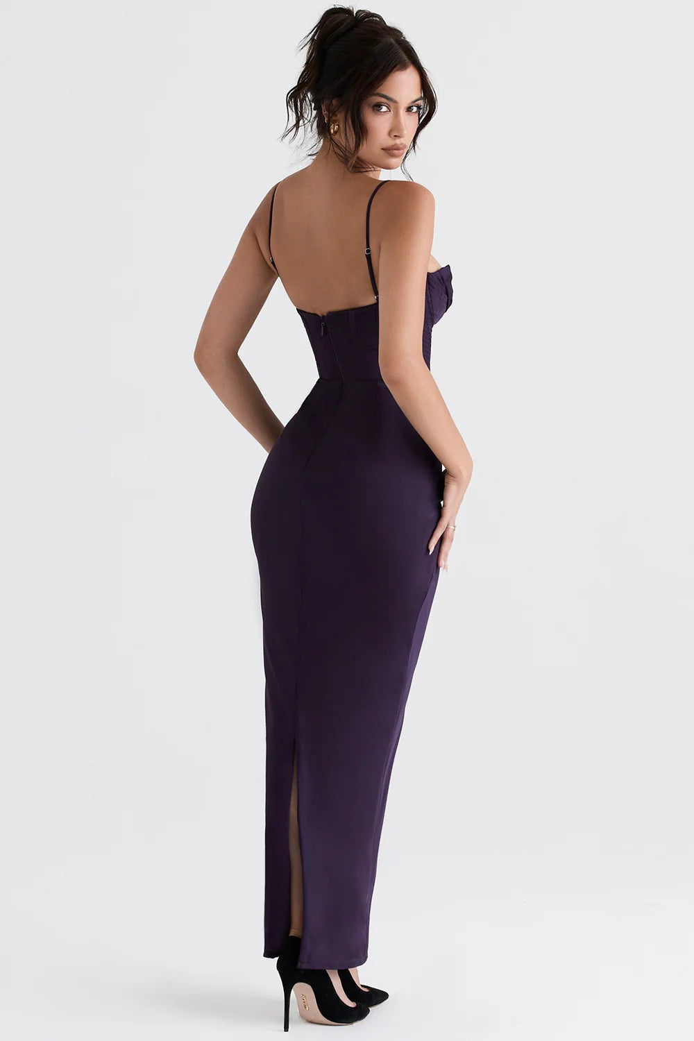 night shade corset maxi dress