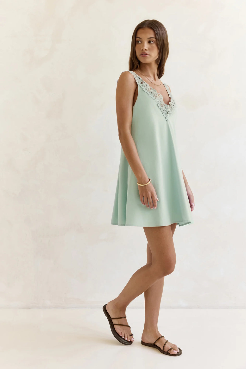 Inner Reflections Mini Dress Sage