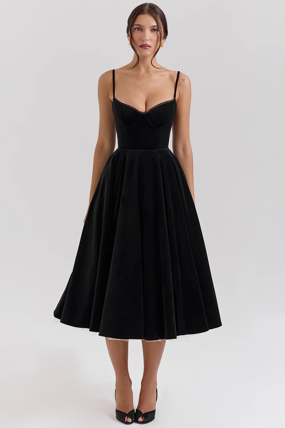 black velvet tulle midi dress + bolero