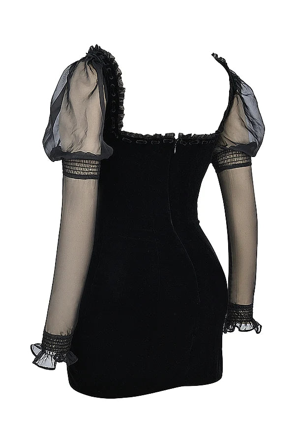 black velvet mini dress