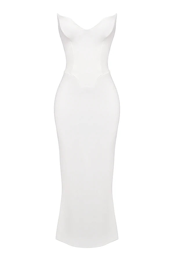 ivory strapless corset dress