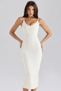 ivory midi bandage dress