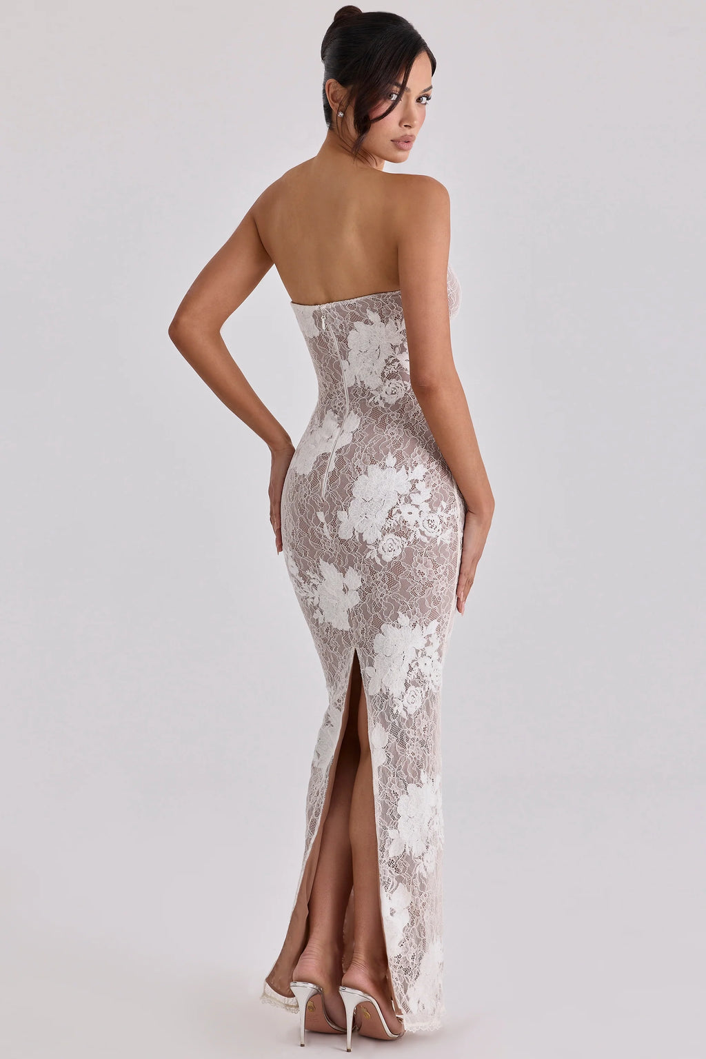 ivory embroidered lace maxi dress - limited edition