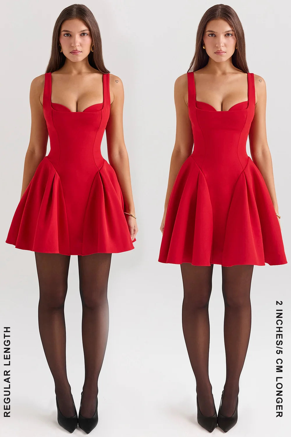 holly red crepe mini dress