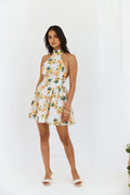 Sophisticated Vision Halter Mini Dress Orange