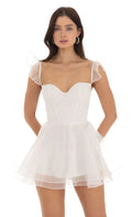 Corset A-line Romper in White