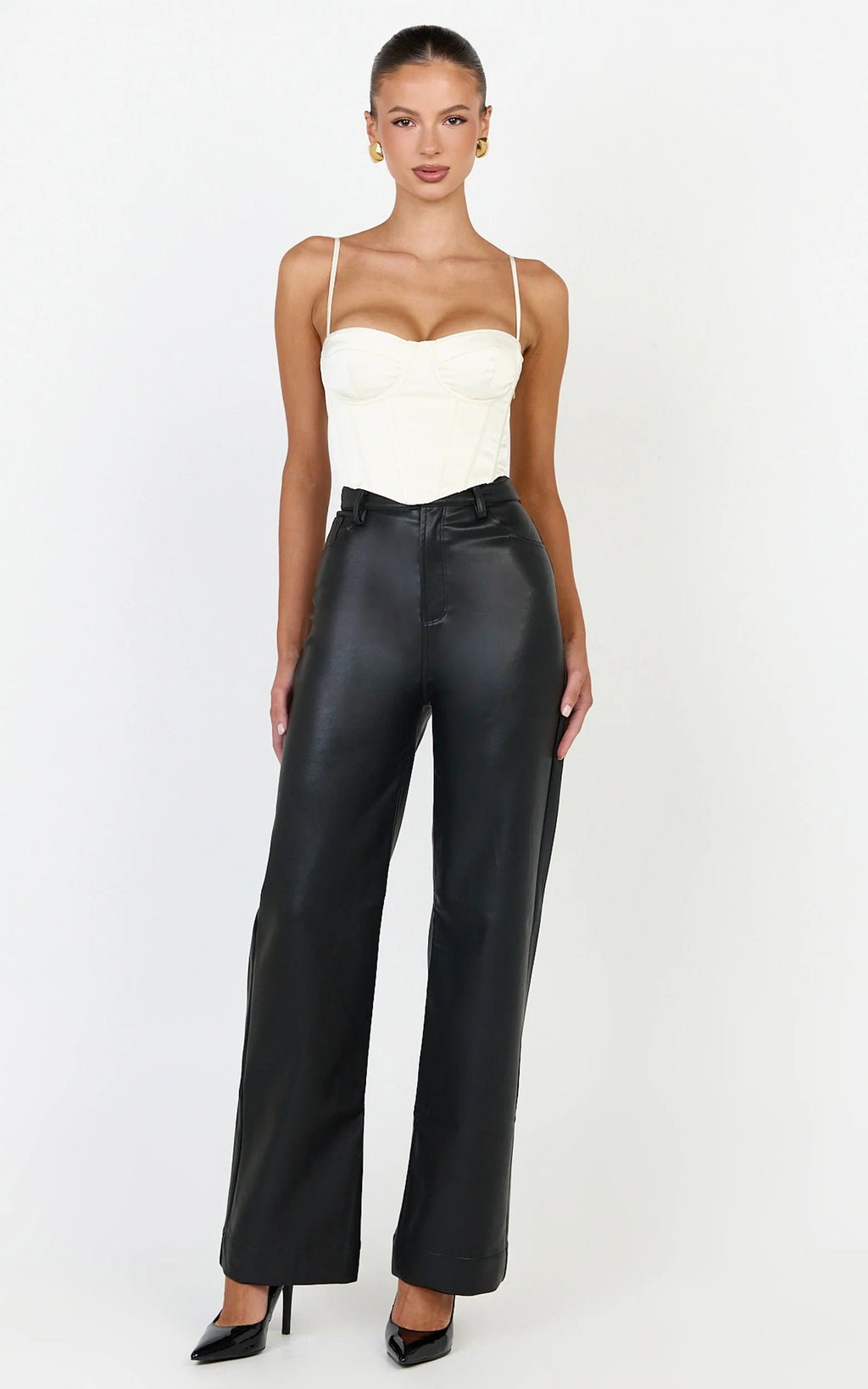 Allegra Top - Panelled Cup and Bodice Corset Top in Off White